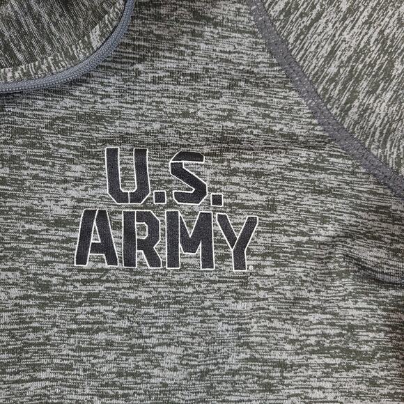 Under Armour Shirt Small Loose Heatgear Grey Army Logo Sweatshirt Quarter Zip - Picture 4 of 9